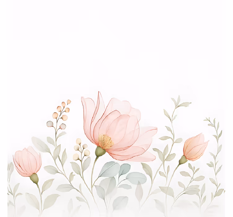 Estore de rolo para quarto de casal florais translúcidos abstrato - TenStickers