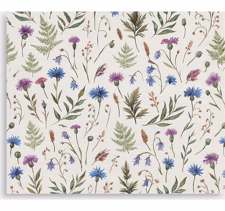 Estore de rolo para sala padrão de prado de flores silvestres - TenStickers