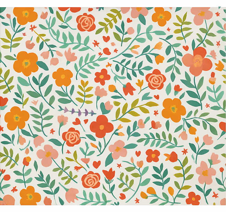 Estore de rolo quarto de bebé florais alegres e estilizados - TenStickers
