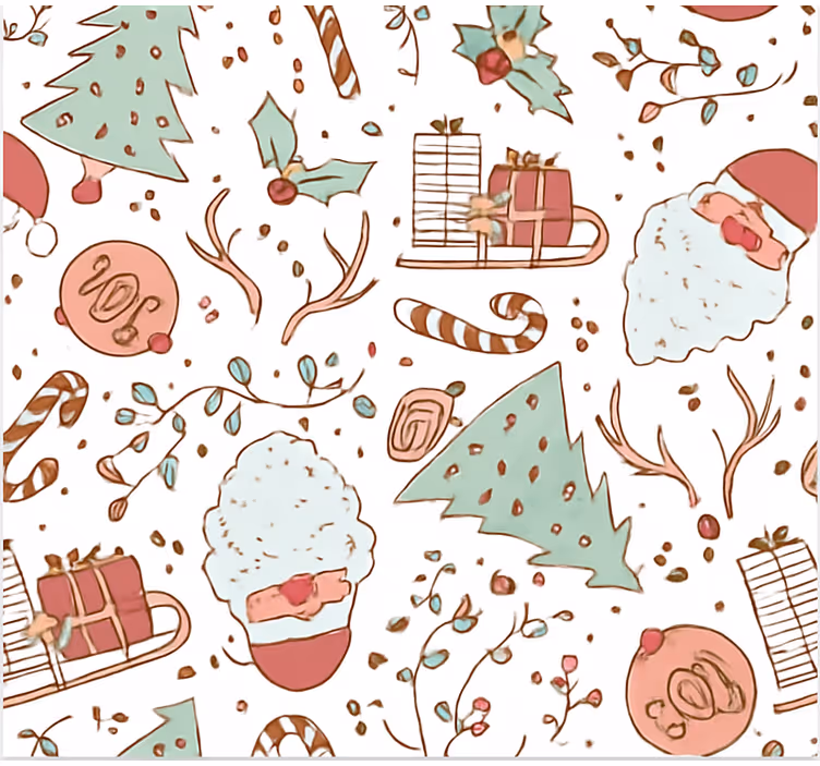 Estore de rolo para sala padrão de natal escandinavo - TenStickers