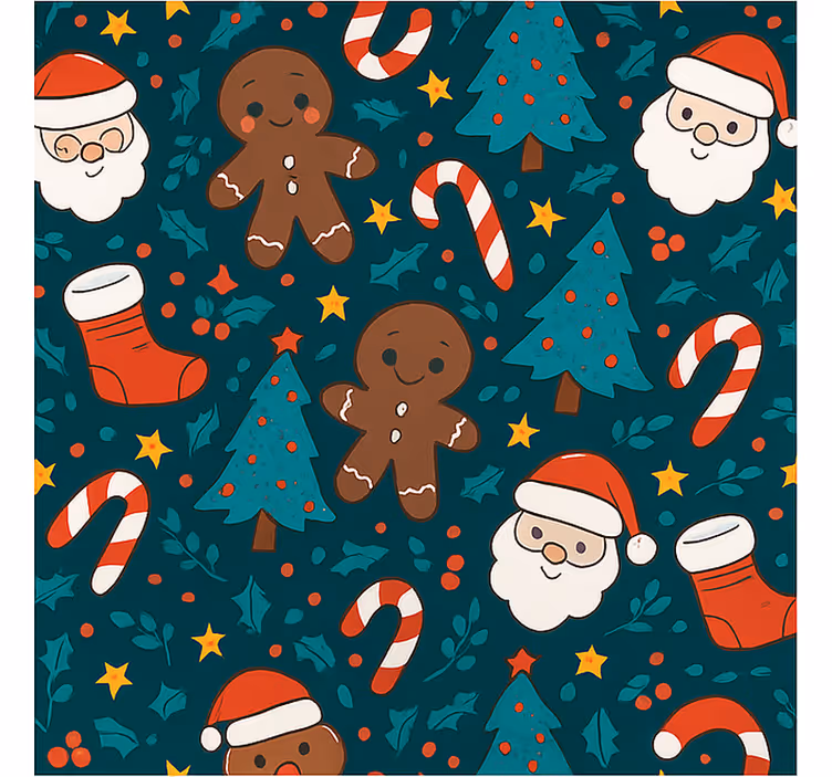 Estore de rolo para sala fundo de enfeites festivos - TenStickers