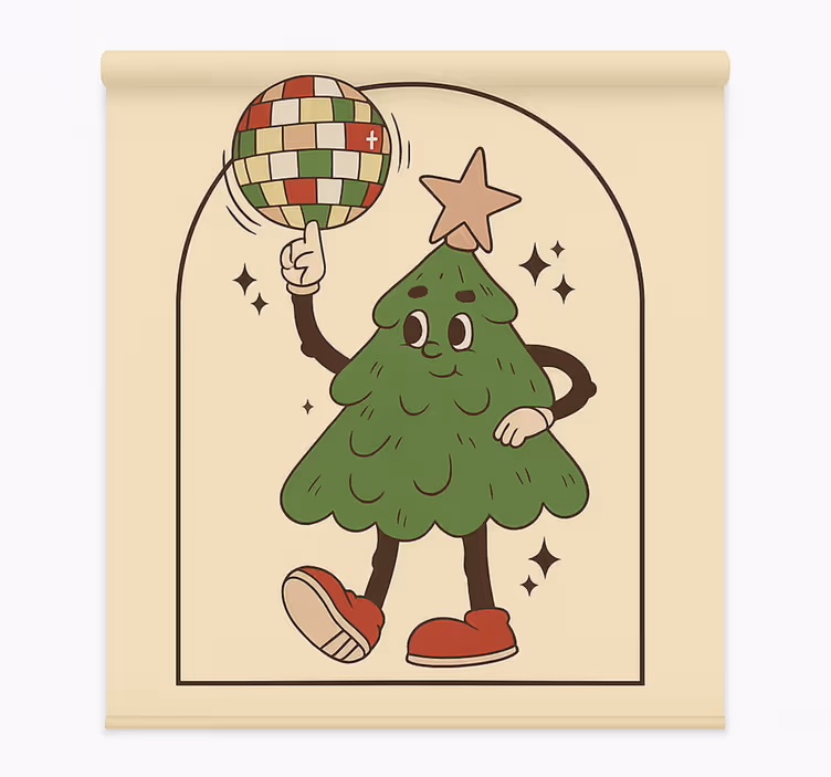 Estore de rolo para sala árvore discoteca descolada - TenStickers