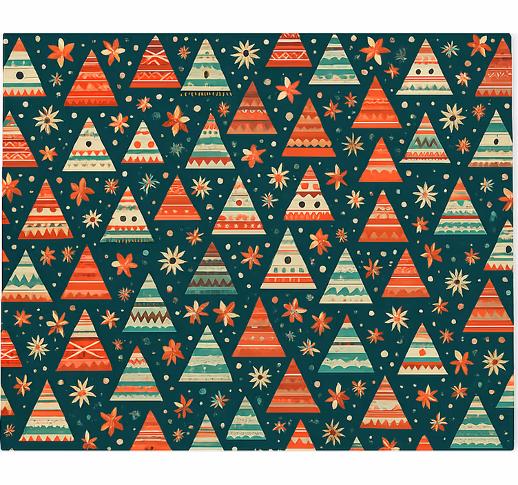 Estore de rolo para sala natal vermelho e verde - TenStickers