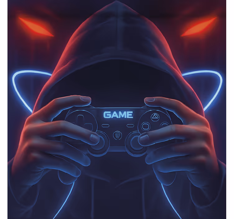 Estore de rolo frikis jogador neon com capuz - TenStickers