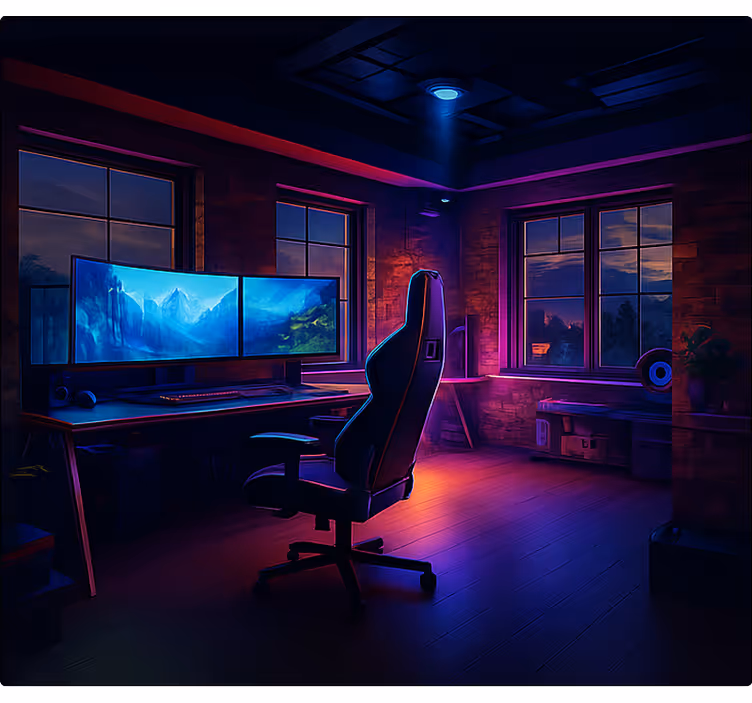Estore de rolo frikis configuração de jogo neon futurista - TenStickers