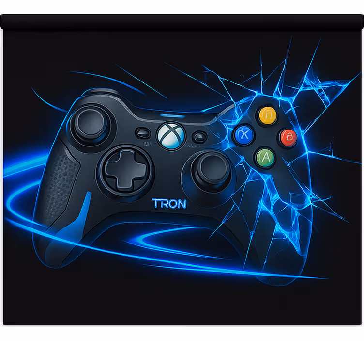 Estore de rolo frikis controle azul neon quebrado - TenStickers