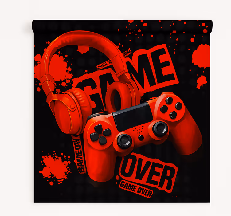 Estore de rolo frikis fim do jogo com fones de ouvido vermelhos - TenStickers