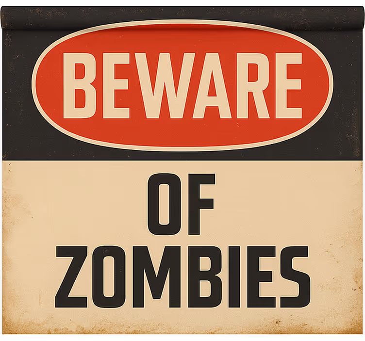 Estore de rolo frikis cuidado com os zumbis - TenStickers