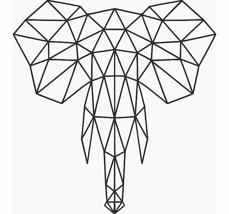 Estore de rolo juvenil elefante geométrico moderno - TenStickers