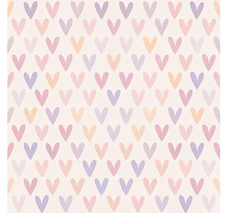 Estore de rolo juvenil padrão de coração pastel - TenStickers