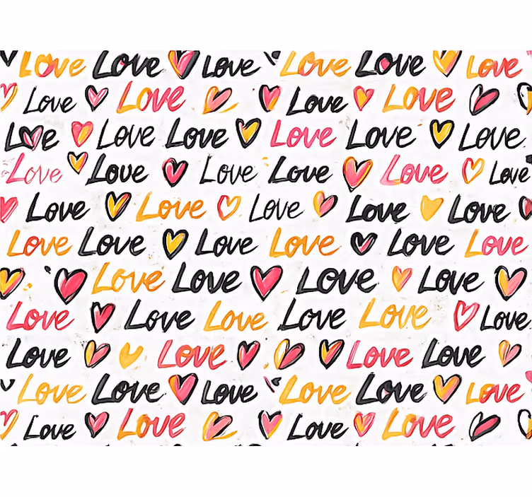Estore de rolo juvenil texto "amor, amor, amor" - TenStickers