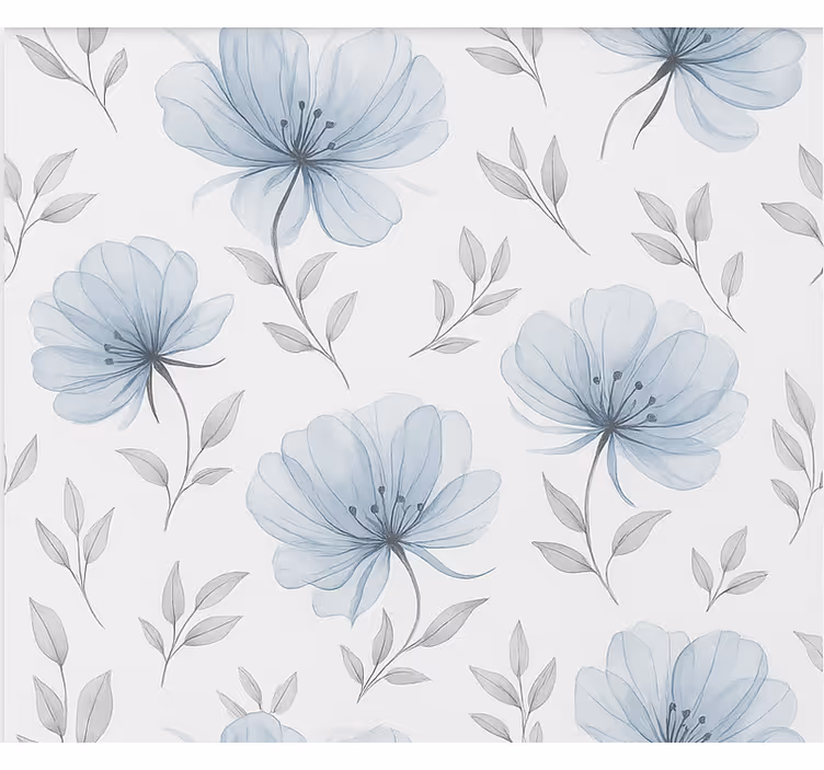 Estore de rolo juvenil flores azuis elegantes - TenStickers