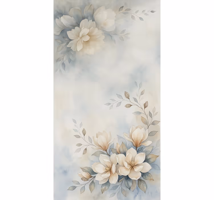 Estore de rolo juvenil aquarela flores graciosas - TenStickers