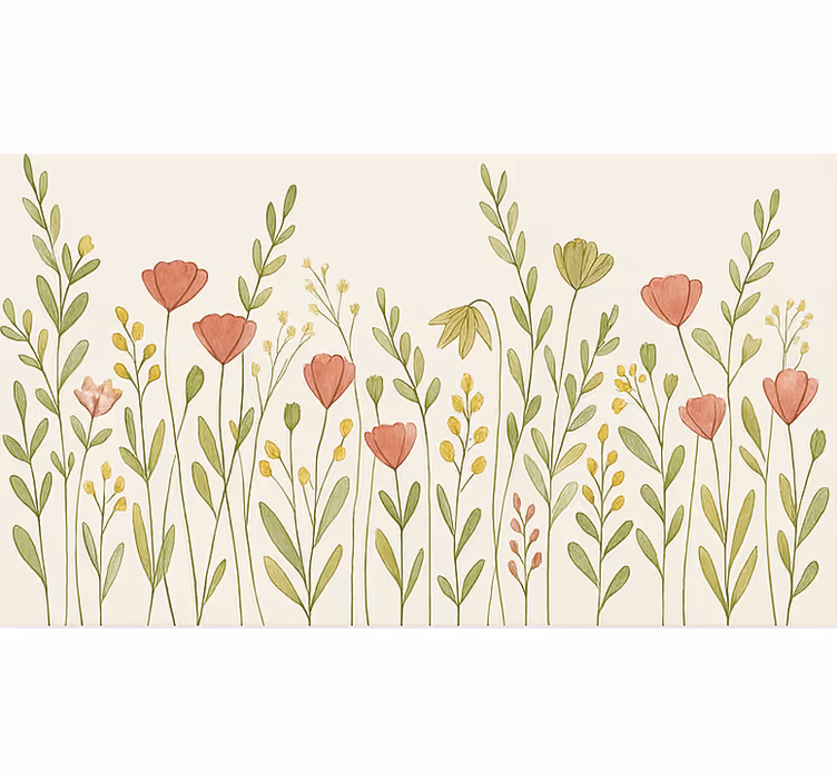 Estore de rolo sala de jantar campo de flores de papoula - TenStickers