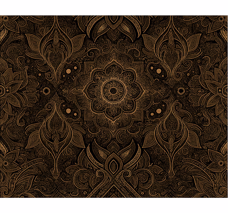 Estore de rolo sala de jantar mandala preta e dourada - TenStickers