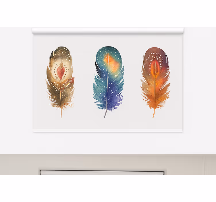 Estore de rolo sala de jantar penas tribais coloridas - TenStickers