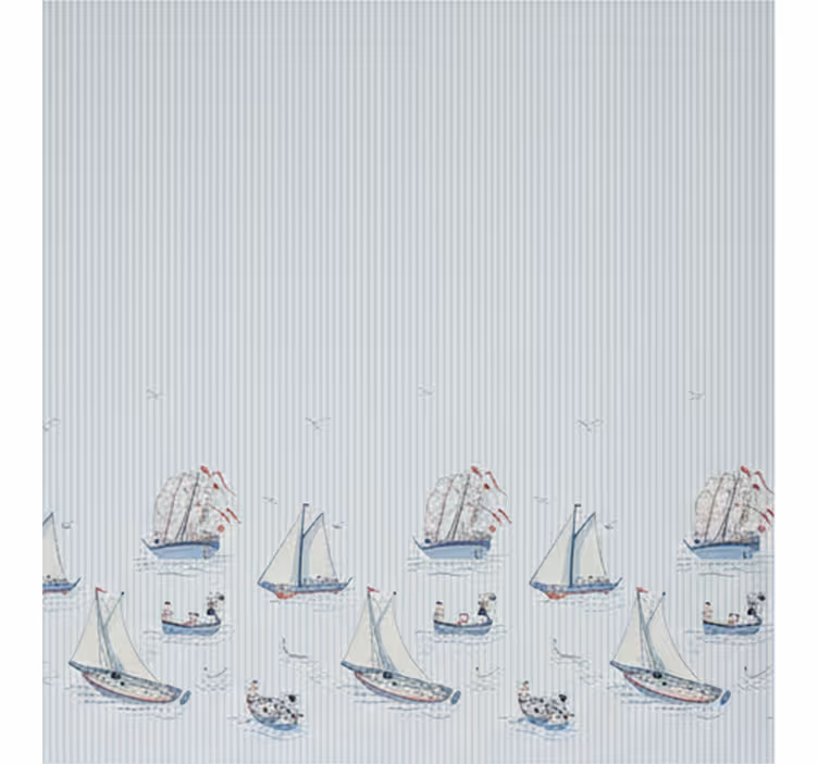 Estore de rolo nórdico barcos à vela azul-marinho - TenStickers