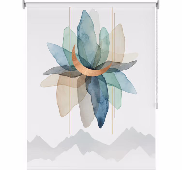 Estore de rolo nórdico cena de montanha colorida abstrata - TenStickers