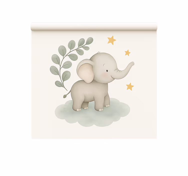 Estore de rolo nórdico elefante bebê nuvem personalizável - TenStickers