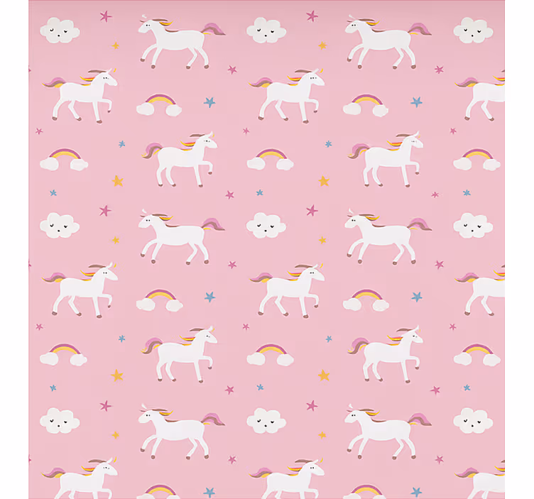 Estore de rolo nórdico unicórnios dançantes rosa - TenStickers
