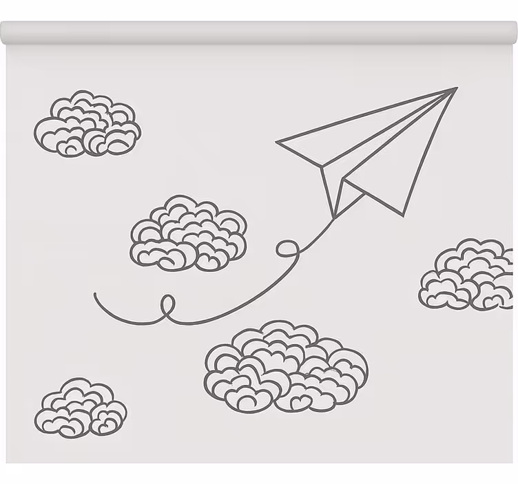 Estore de rolo nórdico aviões de papel minimalistas - TenStickers