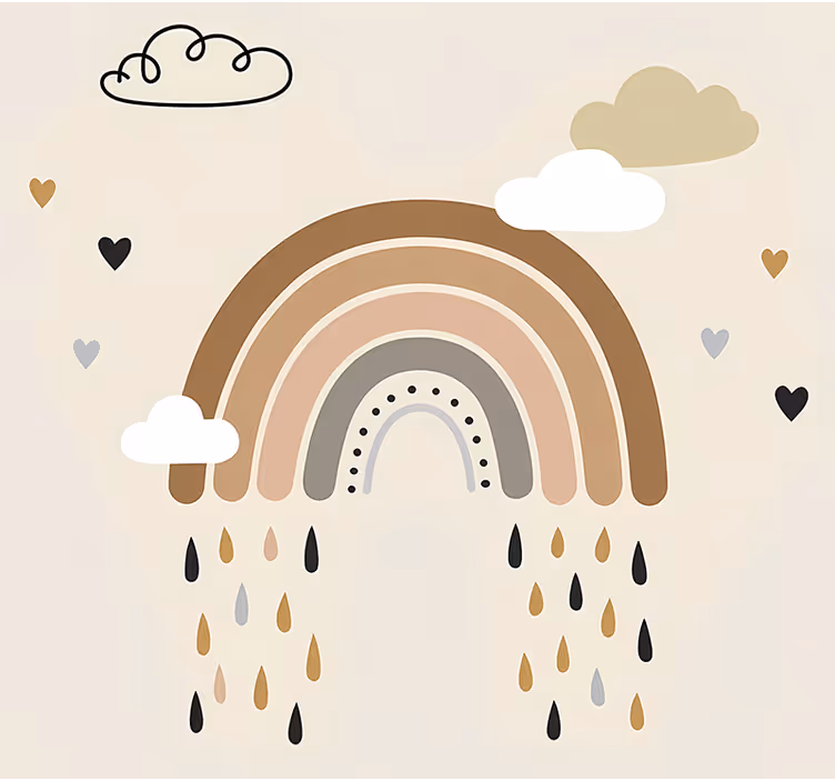 Estore de rolo nórdico em tons nude e arco-íris - TenStickers