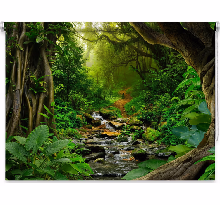 Estores de rolo de árvores oásis da floresta tropical - TenStickers