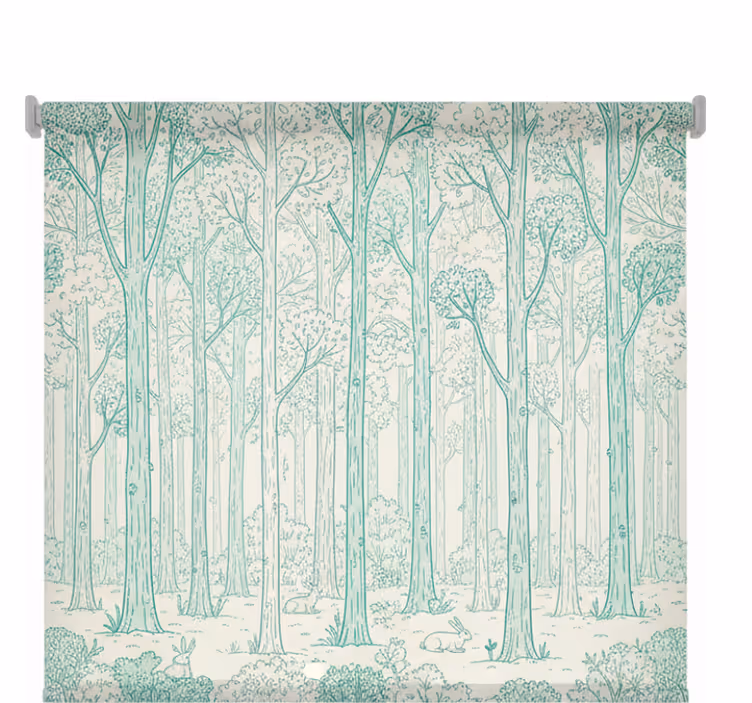 Estores de rolo de árvores esboço da floresta menta - TenStickers