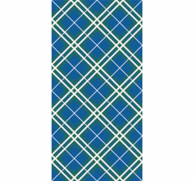 Estore de rolo escritório tartã escocês azul e verde - TenStickers