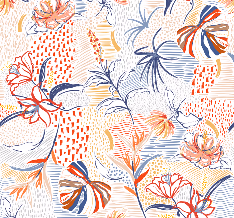 Estore de rolo sala de jantar design floral elegante - TenStickers