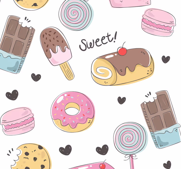 Estore de rolo para cozinha com tema de doces - TenStickers