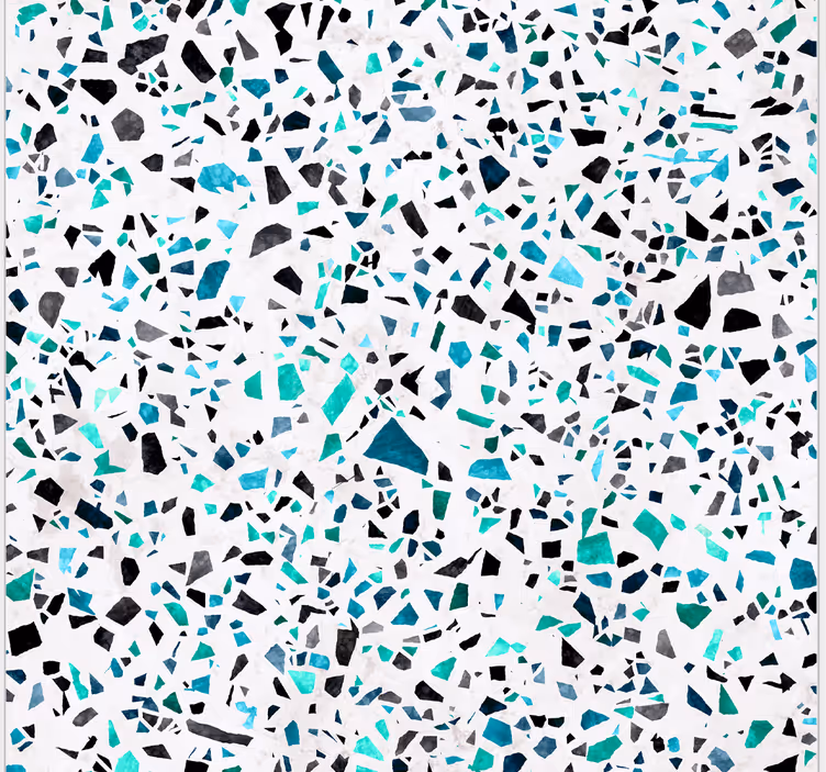 Estore de rolo para cozinha com padrão de terrazzo azul - TenStickers