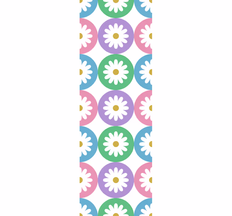 Estore de rolo para cozinha círculos com padrão de margarida - TenStickers