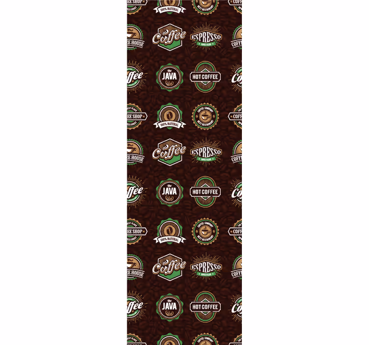 Estore de rolo para cozinha padrão de emblemas de café - TenStickers