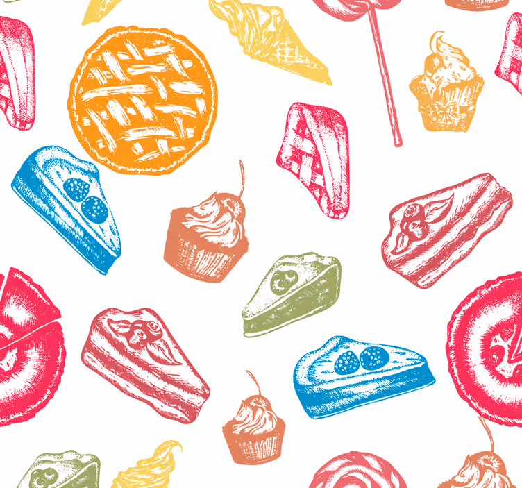 Estore de rolo para cozinha estampa doces deliciosos - TenStickers