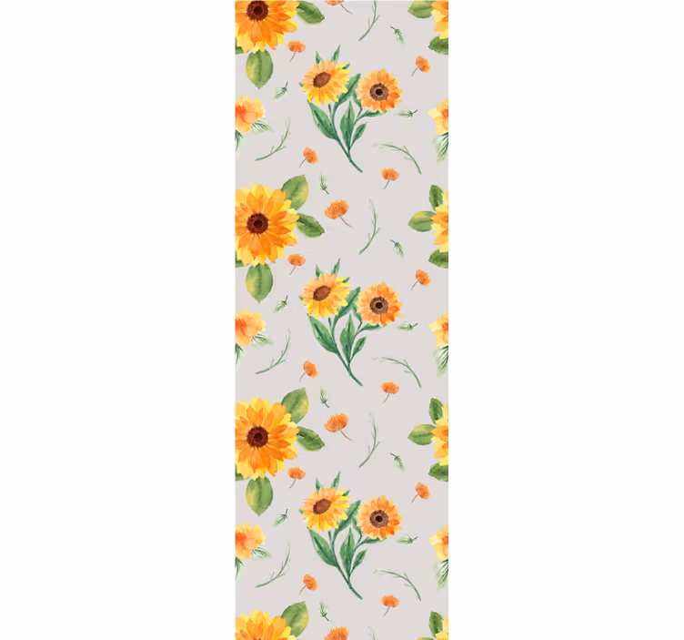 Estore de rolo para cozinha padrão floral aquarela girassol - TenStickers