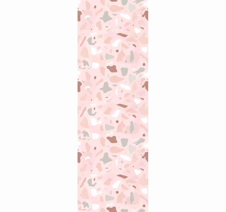 Estore de rolo para cozinha padrão terrazzo em tons rosa - TenStickers