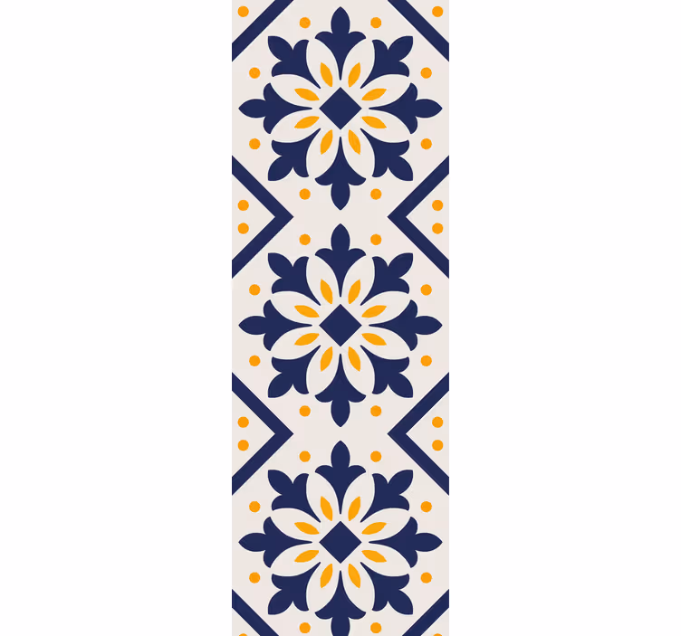 Estore de rolo para cozinha azul com azulejo amarelo vibrante - TenStickers