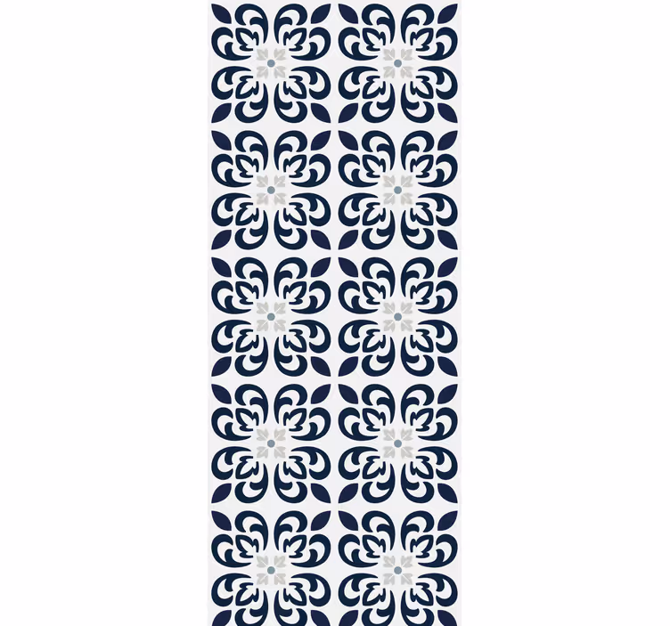 Estore de rolo para cozinha azulejo português trevo azul escuro - TenStickers