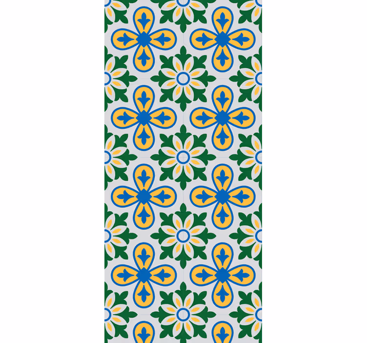 Estore de rolo para cozinha azulejo português amarelo e azul - TenStickers