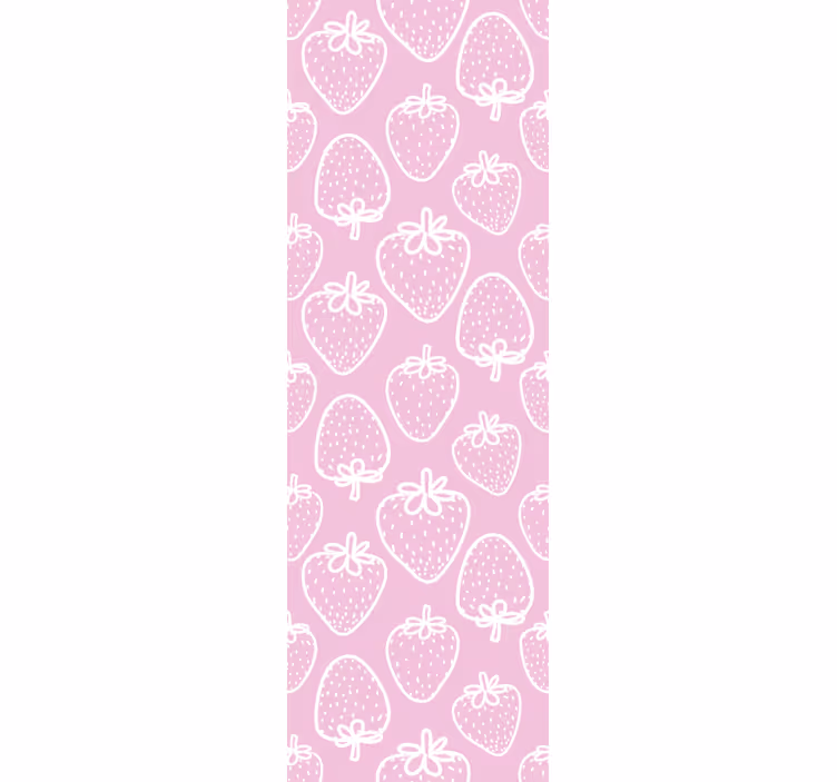 Estore de rolo para cozinha padrão de embalagem de morango rosa - TenStickers