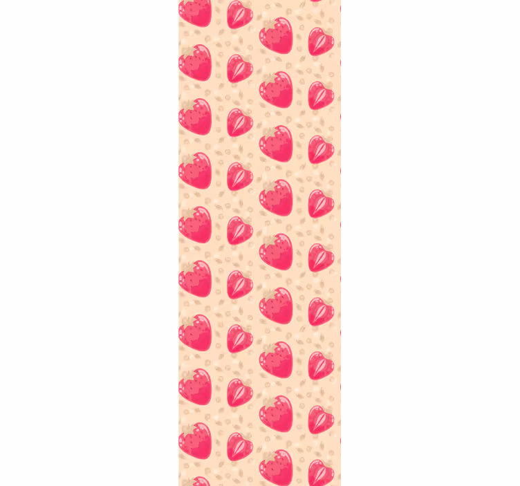 Estore de rolo para cozinha padrão morango bege - TenStickers