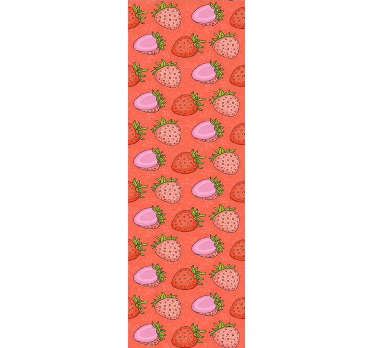 Estore de rolo para cozinha morangos vermelhos e rosas - TenStickers