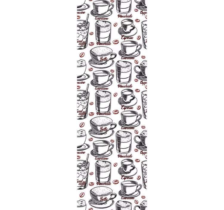 Estore de rolo para cozinha padrão de café - TenStickers