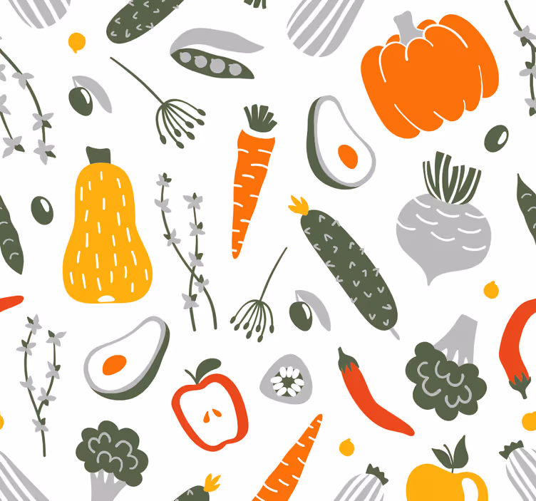 Estore de rolo para cozinha coleção de frutas e verduras - TenStickers