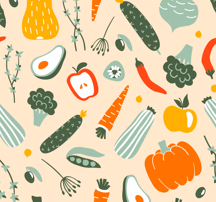 Estore de rolo para cozinha com alimentos coloridos - TenStickers