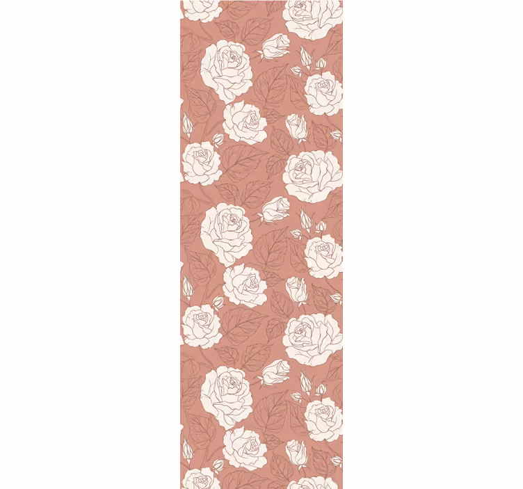 Estore de rolo sala de jantar rosas grandes terracota - TenStickers