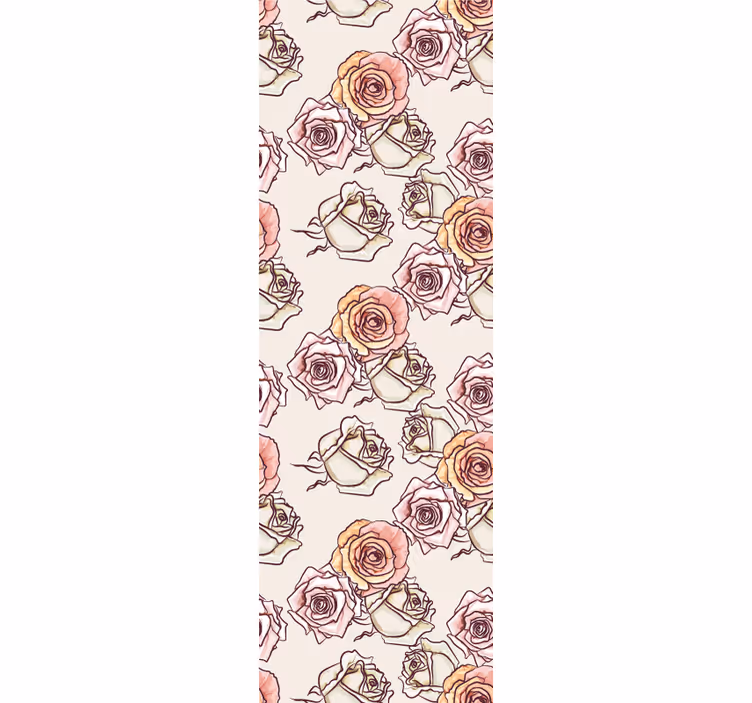 Estore de rolo sala de jantar padrão rosas inglês - TenStickers