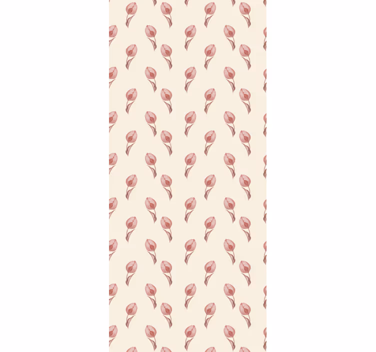 Estore de rolo sala de jantar padrão de tulipas rosas - TenStickers