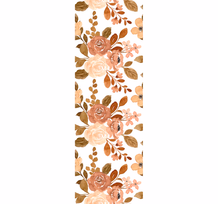 Estore de rolo sala de jantar flores rosas pastel elegantes - TenStickers